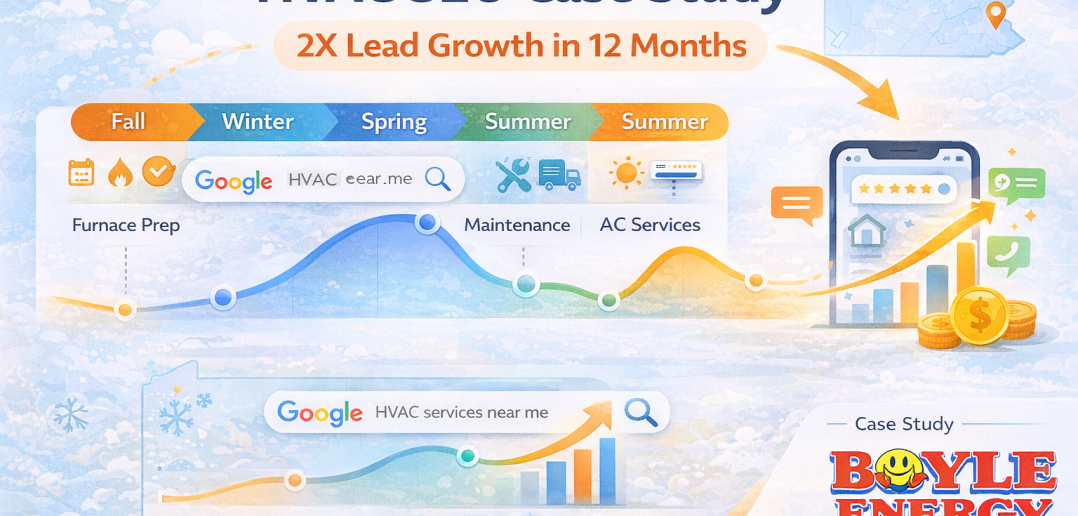 HVAC SEO case study showing seasonal search demand strategy and local SEO growth